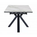 Стол обеденный SIGNAL COLUMBUS Amber Bianco белый/черный 160-240/90